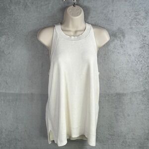 Banana Republic Ivory Ribbed Neck Tank Top
